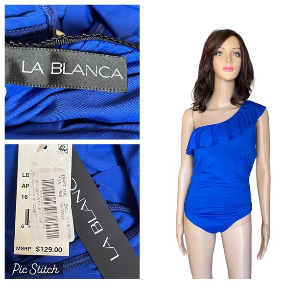 La Blanca Blue Women One Piece
Swimsuit Sexy One Shoulder size 16 - Picture 1 of 15
